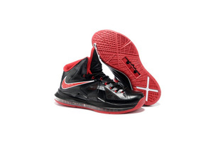 Nike King James Lebron 10(X) Black/Varsity-Red Mens Basketball Shoes