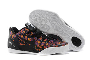 "Floral" Female Style Nike Kobe 9 GS Black Purple Yellow Low Basketball Trainers Online Sale