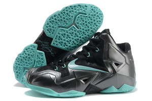 King James Lebron 11 Black-Jade Men Size Athletic Sneaker