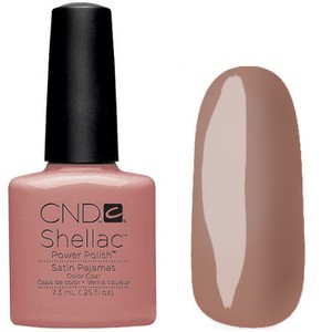 лак CND Shellac #90486 Satin Pyjamas Темно-бежевый эмалевый