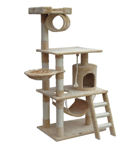 62” beige cat tree condo scratcher