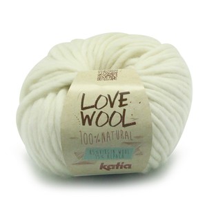 пряжа Katia Love Wool цвет 100 натуральный сливочный