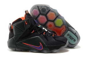 Nike Air King LeBron 12 NBA Sports Shoes in Colorway "Instinct" Violet Force/Black/Hyper Crimson