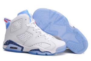 Mens Nike Jordan Retro 6 First Championship NBA Sports Shoes White Red Blue Colorway