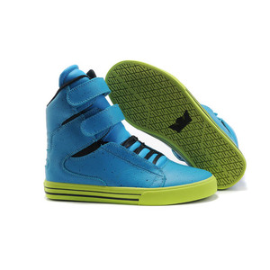 Supra TK Society High Top Blue/Lime Green Leather Men Shoes