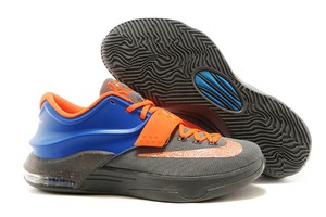 KD 7 Nike Zoom Kevin Durant Grey/Blue with Orange Sports Footwear for Men