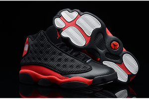 Royal Black & Varsity Red & White Features Nike Shoes: Retro Jordan 13 "Bred" Men Style