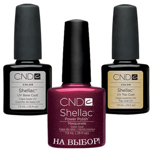 набор CND Shellac (Base Coat, Top Coat, Colour Coat)