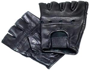 Кожаные перчатки без пальцев