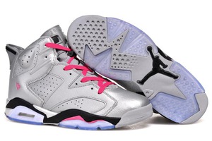 Pink/Silver/Black Mens Nike Jordan Brand Retro VI 6 Trainers "Valentines Day"