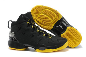 Mens NBA Sneakers Black with Yellow-Michael Jordan Melo M10