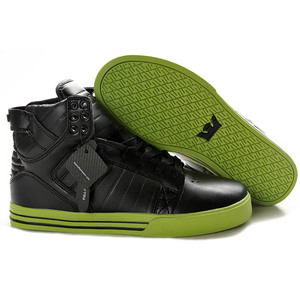 Supra Shoes Skytop Black Lime Green Mens