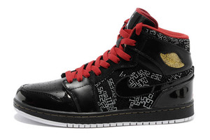 Air Jordan 1 Retro Mens "Hall Of Fame"(HOF) Black and Varsity Red/White/Metallic Gold Sneakers Direct Sale