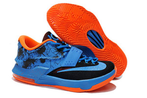 Photo Blue/Black with Team Orange Mens Nike Zoom KD 7 VII Sports Trainers