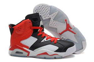 High-top Air Jordan 6 Leather Sneaker Newest in Black Red and White for Men