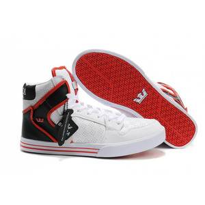 Supra Vaider High Top Skate Shoe White Black