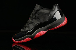 Low-top Female Retro Jordan XI 11 Black/Red Sports Shoes