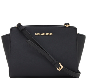 M. KORS Selma medium saffiano leather messenger black