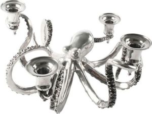 Pewter Extra Large Octopus Candelabra