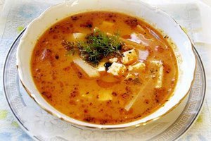 Суп с макаронами и сыром