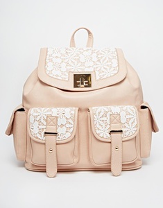 New Look | New Look Crochet Tab Pocket Backpack at ASOS