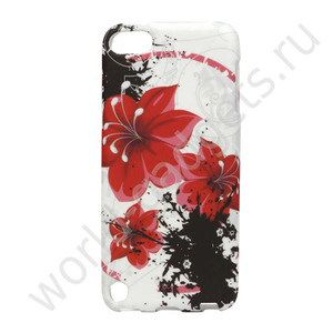 Пластиковый TPU чехол Red Lily Flowers для iPod Touch 5