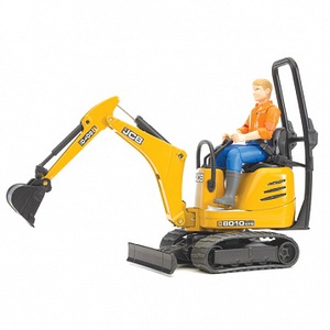 Мини экскаватор JCB 8010 CTS и рабочий