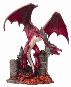 Fantasy Incineration Dragon Statue Figurine Hell Gate Keeper Guardian