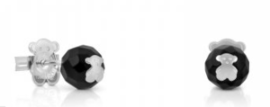 Серьги TOUS Bear из чистого серебра с граненым ониксом