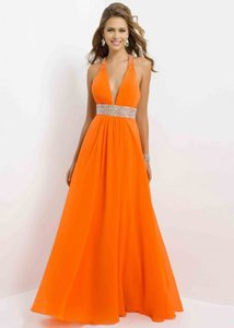 Blush 9733 Tangelo Beaded Halter Straps Dress