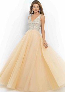 2015 Deep V-neck Beaded Blush 5427 Dress