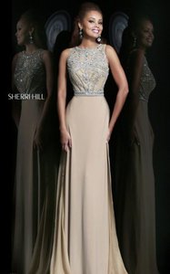 Elegant Sherri Hill 11069 Beads Nude Prom Dress