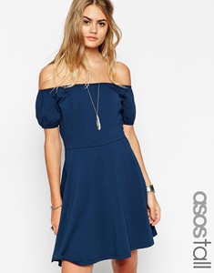 ASOS Tall | ASOS TALL Gypsy Off Shoulder Mini Skater Dress at ASOS