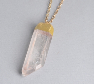 White crystal pendant necklace