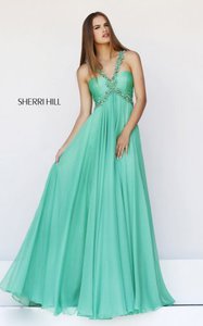 Green Sequins Prom Dress By Sherri Hill 11072 2015