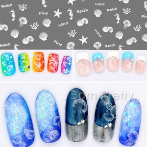 Переводные наклейки для ногтей / Nail Art Water Decals 'Jellyfish Starfish'