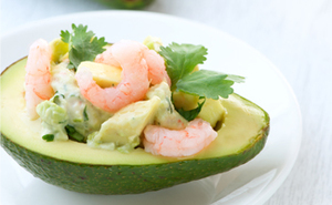Salade de avocat et crevettes