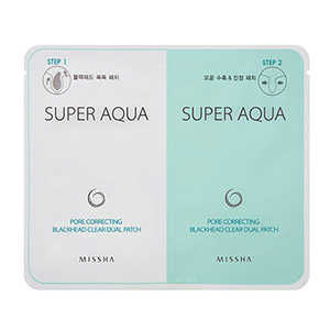 очищающий пластырь для носа Super Aqua Pore Correcting Blackhead Clear Dual Patch