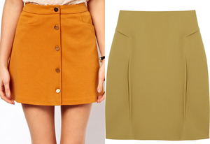 Юбка горчичного цвета