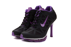 Ladies High Heels Shoes Air Max 2011 Black Purple For Women 9955