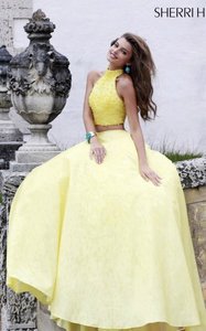 Beads Yellow Sheri Hill 32058 Two-Piece Prom Dress Sexy