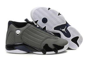 Cheap Nike Air Jordan 14 Gray Black White Mens Retro Shoes