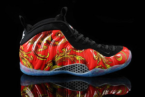 Nike Supreme X Air Foamposite One Red/Black Basketball Sneakers