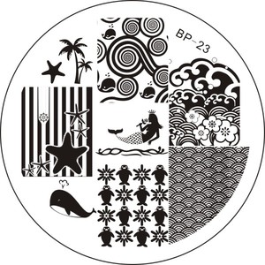 Пластинка для стэмпинга 'Океан' / 'Ocean Theme' Nail Art Stamp Template