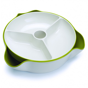 Миска для снека 'Large Double Dish' - White-Green