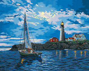 Paint by number with a lighthouse