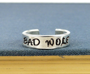 Bad Wolf Doctor Who Adjustable Aluminum Ring