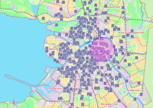 Карта с локациями красивых парадных Петербурга