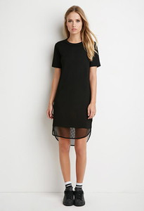 Mesh-Hem T-Shirt Dress