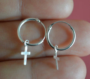 sterling silver cross earrings